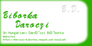 biborka daroczi business card